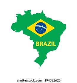 Flat Simple Brazil Map Sport Background Stock Illustration 194322626 ...