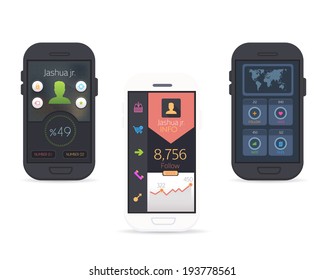 Flat Style Ui Kit Mobile Presentation