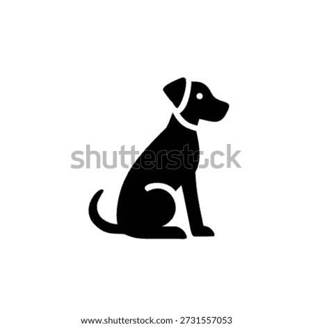 Flat Vector dog sitting, single object 
