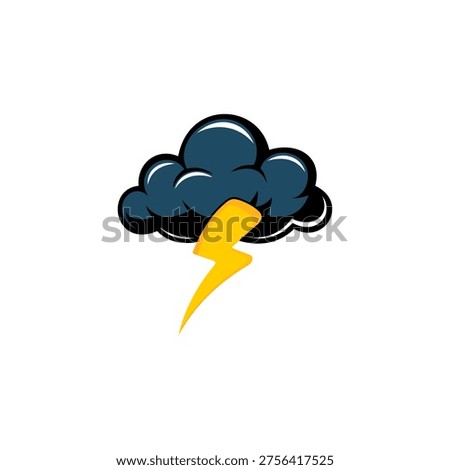 Flat vector lightning storm icon template isolated on white background