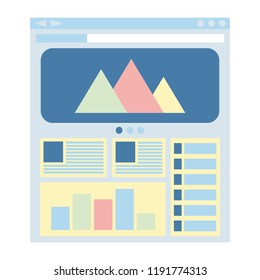Flat website template, web design technology
