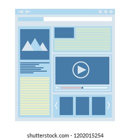 Flat website template, web design technology
