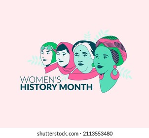 flat womens history month illustration