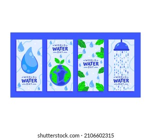 Flat World Water Day Instagram Posts Collection