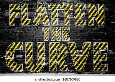 Flatten The Curve Stay Home And Stop The Virus Graffitti