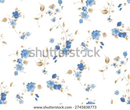 flawless cute blue spring pattern