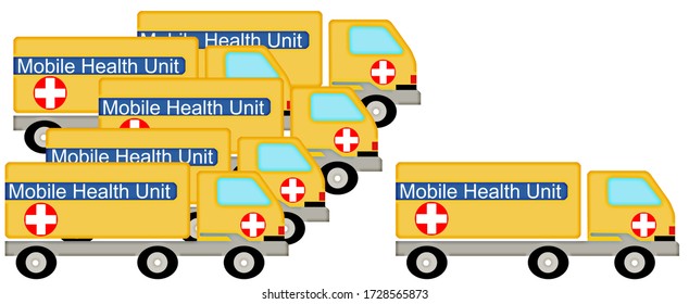 Fleet And Individual Mobile Health Unit Trucks Illustration