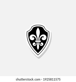 Fleur de lis heraldic sticker icon