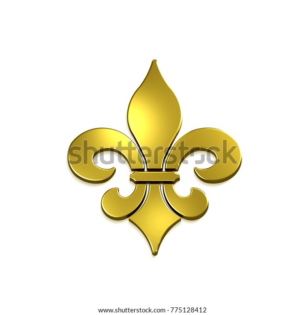 Fleur De Lis Isolated Golden Color Stock Illustration 775128412 ...