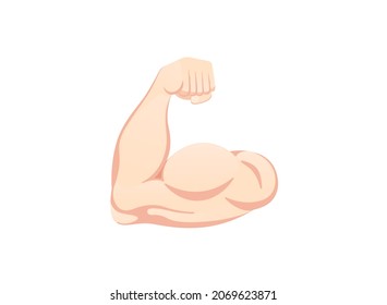 Flexed Biceps Icon. Hand Gesture Emoji Illustration