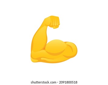 Flexed Biceps Icon. Hand Gesture Emoji Illustration
