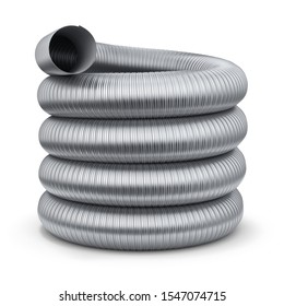 Flexible chimney flue liner duct pipe  3D illustration