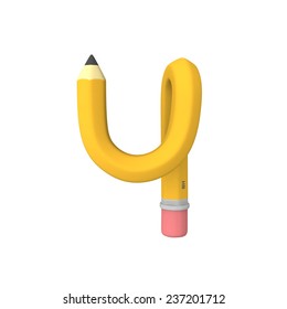 Flexible Pencil Number Four View Threequarters Stock Illustration ...