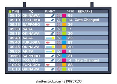 Flight Departure And Arrival Information Board At The Airport [domestic Terminal Display]