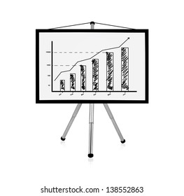 Flip Chart With Drawing Business Charts