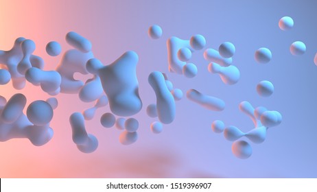 Floating Blob Ball Liquid Flying Modern Design Background Metaball Merging Futuristic Color Vibrant Creative Paint 3d Illustration Shape Cg Motion Splash Fluid Flow Ink Dissolve Jelly Particles