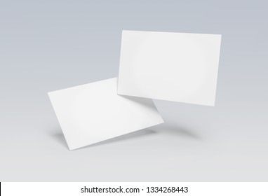 Floating Business Card Mockup Isolated On Grey Background 3d Rendering