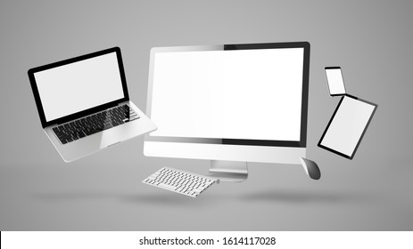 1,105 Floating laptop 3d Images, Stock Photos & Vectors | Shutterstock