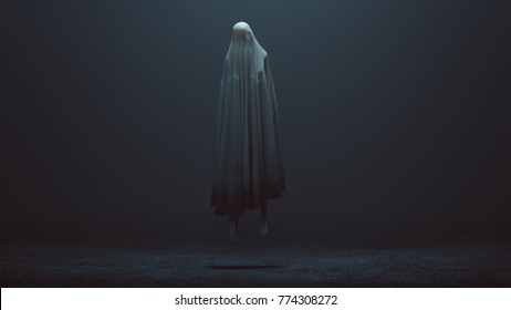 Floating Evil Spirit Ghost in a foggy void 3d Illustration 3d Rendering