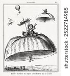 Floating girl (1856) lithograph by Honoré Daumierexpand. Black and white young girl kid with floating circle skirt vintage art drawing illustration, old sketch painting art print of a young girl.