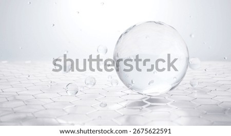 Floating hydration bubbles in a clean, soft background. Perfect for hyaluronic acid, moisturizing skincare, or beauty serum visuals. Fresh, bright, and elegant concept.