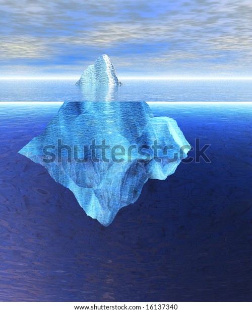 Floating Iceberg Open Ocean Horizon During Stock Illustration 16137340 ...