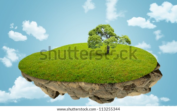 Floating Island Stock Illustration 113255344