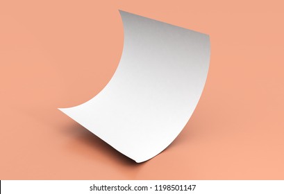 Floating Paper On Pink Background 3d Rendering