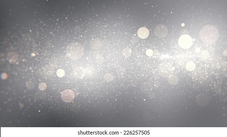 Floating Shimmering Particles On Gradient Grey Background