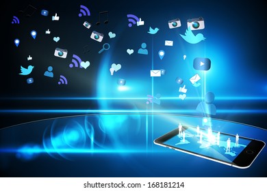 Floating smartphone application icons