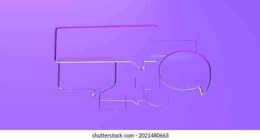 Floating speech bubbles on a colored background - 3D render illustration