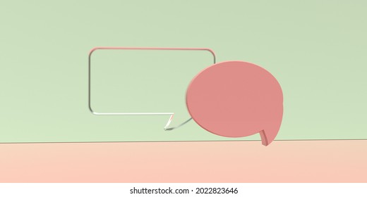Floating speech bubbles on a colored background - 3D render illustration