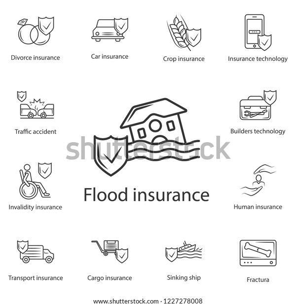 Flood Insurance icon. Simple\
element illustration. Flood Insurance symbol design from Insurance\
collection set. Can be used for web and mobile on white\
background