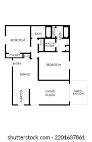 Floor Plan 2d. Black White Floor Plan. Floorplan. Blueprint. Plan For Real Estate. Home Plan.