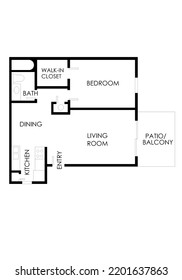 Floor Plan 2d. Black White Floor Plan. Floorplan. Blueprint. Plan For Real Estate. Home Plan.