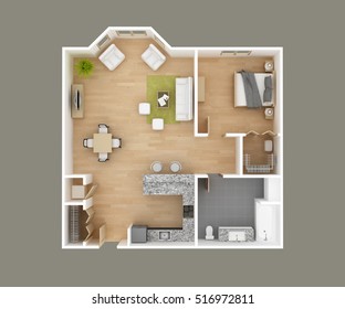 Floor Plan 3D Illustration