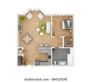 Floor plan 3D illustration