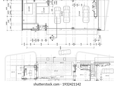 Floor Plan Designed Building On The Drawing.