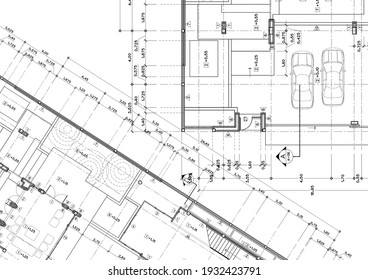 Floor Plan Designed Building On The Drawing.