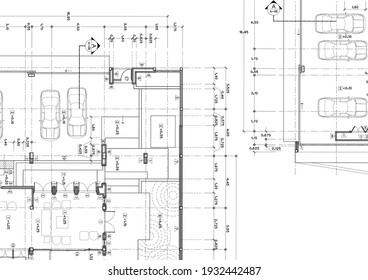 Floor Plan Designed Building On The Drawing.