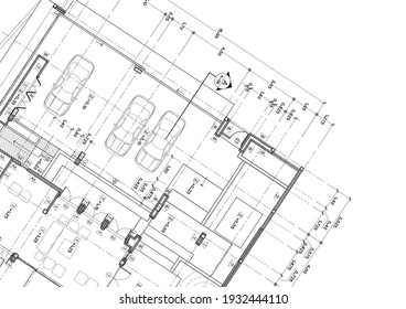 Floor Plan Designed Building On The Drawing.