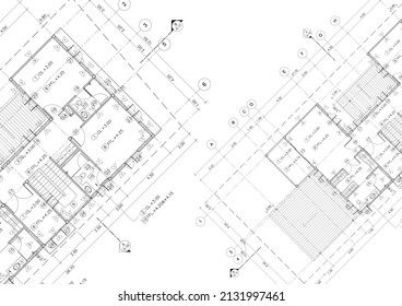 Floor Plan Designed Building On Drawing Stock Illustration 2131997461 ...