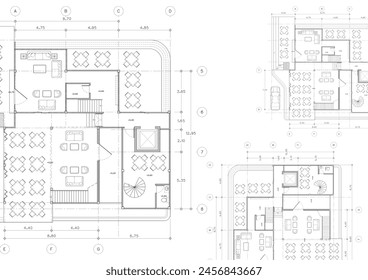 Floor plan designed building on the drawing.