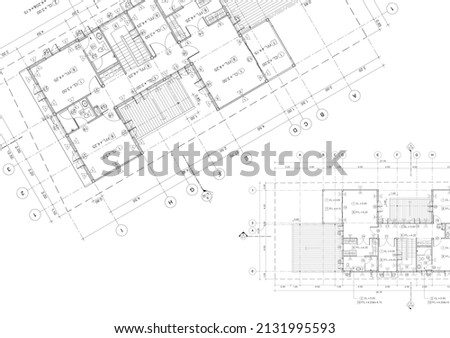 Floor plan designed building on the drawing.