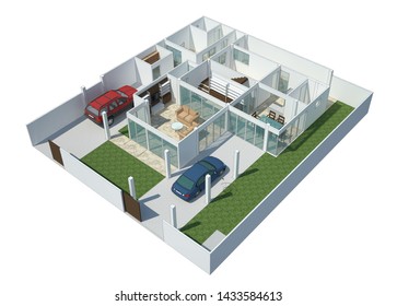 Floor Plan House Top View 3d Stock Illustration 1433584613 | Shutterstock