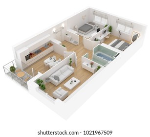 3d Illustration Isometric Villa Plan Stock Illustration 473426542 ...