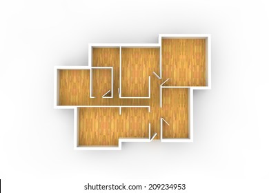 Floorplan With Wooden Floor And Empty Spaces From Above