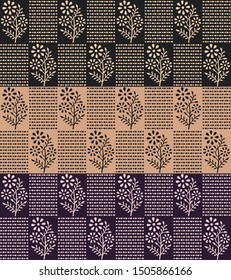 Floral Abstract Geometric Border Design Background