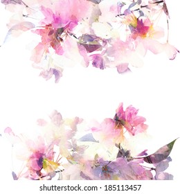 Floral Background Roses Watercolor Floral Bouquet Birthday Card Stock Photo Picture And Royalty Free Image Image 27491204