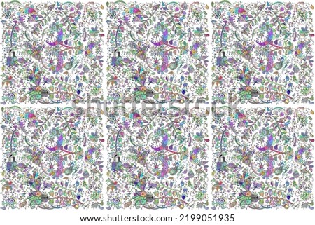 Floral background. Cute fabric pattern. Colour Summer Theme sketch pattern Background. Print. Flat Flower Elements Design. Cute sketch pattern.